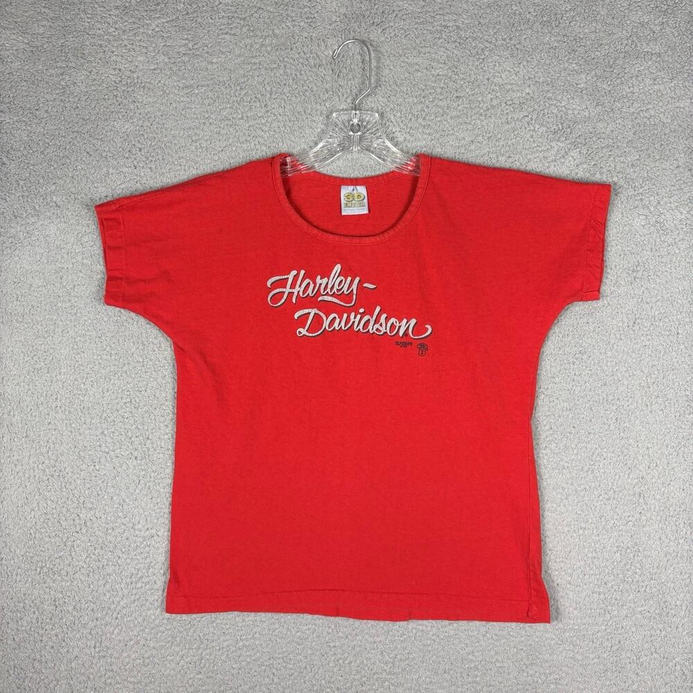 3D Emblem Harley Davidson Top Women's Medium Congers, New York U.S Route 9W 80s
